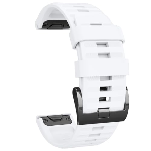 Amzpas Armband für Garmin Fenix 6x/6x Pro/5x/5x Plus/7x/7x Pro/8 51mm, Quickfit 26mm Armband für Garmin Enduro 2/Fenix 3/3 HR/Instinct 2X/Epix Pro 51mm/Quatix 7X/Descent MK1/2 (Weiß) von Amzpas