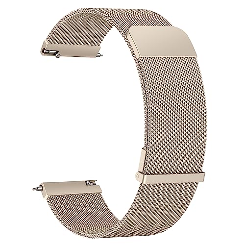 Amzpas Armband für Samsung Galaxy Watch 5 Armband 40mm 44mm Metall Damen Herren,Edelstahl Metall Mesh Ersatzarmband Magnetschloss 20mm Uhrenarmband für Samsung Galaxy Watch 5 Pro 45mm (Vintage Gold) von Amzpas