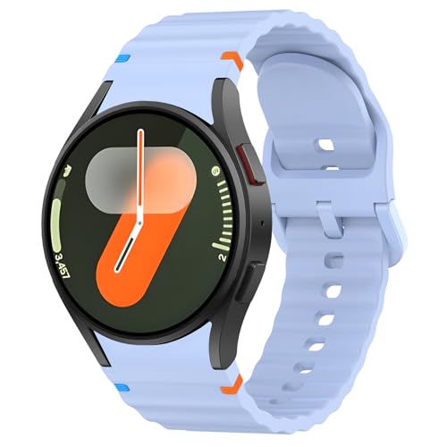 Amzpas Armband für Samsung Galaxy Watch 6 Armband 40mm 44mm Damen Herren,Neues Silikon Sport Ersatzarmbänder Uhrenarmband für Samsung Galaxy Watch 6 Classic 43mm 47mm(Blau) von Amzpas
