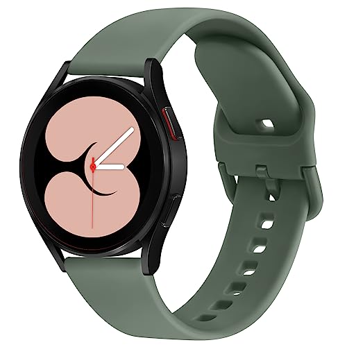 Amzpas für Samsung Galaxy Watch 4 Armband 40mm 44mm,Galaxy Watch 4 Classic Armband 42mm 46mm,20mm Neues Silikon Sport Ersatzarmbänder für Samsung Galaxy Watch 4 Damen Herren (Grün) von Amzpas