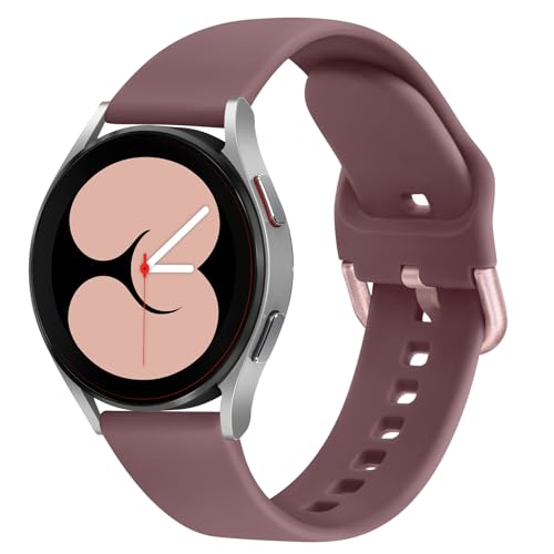 Amzpas für Samsung Galaxy Watch 4 Armband 40mm 44mm,Galaxy Watch 4 Classic Armband 42mm 46mm,20mm Neues Silikon Sport Ersatzarmbänder für Samsung Galaxy Watch 4 Damen Herren (Violett) von Amzpas