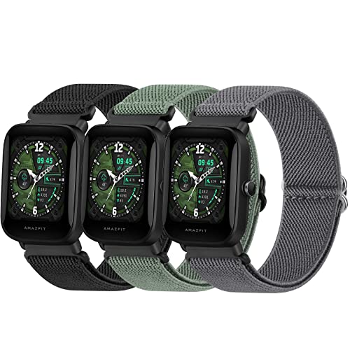Stoffband für Amazfit Bip U Pro/Bip U/Bip S/Bip 3/Bip 3 Pro/Bip Lite/Bip S Lite/Amazfit GTR 42mm, weiches dehnbares Schnellverschluss-Nylon-Armband, 3 Pack Verstellbares elastisches Armband für Frau Stoffband für Amazfit Bip U Pro/Bip U/Bip S/Bip 3/Bip 3 Pro/Bip Lite/Bip S Lite/Amazfit GTR 42mm, weiches dehnbares Schnellverschluss-Nylon-Armband, 3 Pack Verstellbares elastisches Armband für Frau von Amzpas