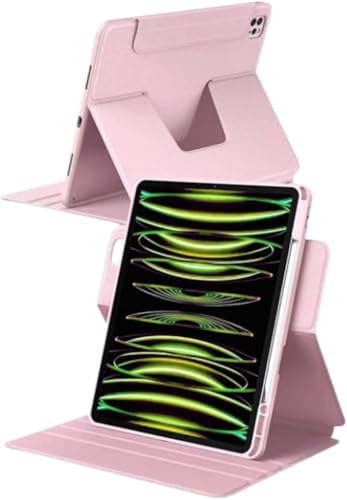 Magnetische Schutzhülle für iPad 25,9 cm (10,2 Zoll), iPad 7. / 8. / 9. Generation, mit Stifthalter, abnehmbarer Hybrid-Magnetschutz, vertikal, transparent, für iPad 9/iPad8/iPad7/Air3/Pro 10,5, Rosa von AnMengXinLing