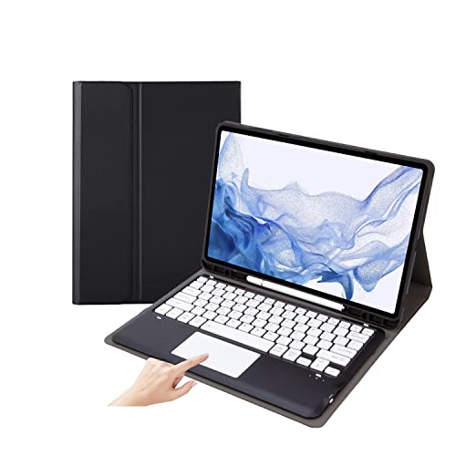 Tastatur-Hülle für Samsung Tab S9 (SM- X710/716B/718U) – Touchpad, abnehmbare Tastatur mit S-Stifthalter, Abdeckung für Galaxy Tab S9 2023 Tablet (27,9 cm) (schwarz) von AnMengXinLing