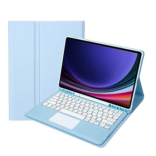 Tastatur-Hülle für Samsung Tab S9 (SM- X710/716B/718U) – Touchpad, abnehmbare Tastatur mit S-Stifthalter, Abdeckung für Galaxy Tab S9 2023 Tablet (27,9 cm (11 Zoll), Himmelblau von AnMengXinLing