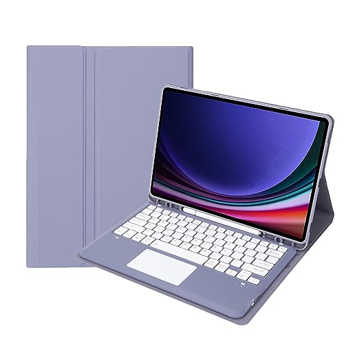 Tastaturhülle für Samsung Tab S9 (SM- X710/716B/718U) – Touchpad, abnehmbare Tastatur mit S-Stifthalter, Abdeckung für Galaxy Tab S9 2023 Tablet (27,9 cm) (lila) von AnMengXinLing