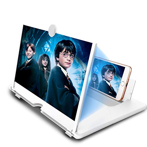 Newseego 14-Zoll Bildschirm Vergrößerungsglas,Ausziehbarer HD Bildschirm gegen Blaulicht, Bildschirmlupe Ständer für das Ansehen von Filmvideos auf Alle Smartphone,Weiß von Newseego