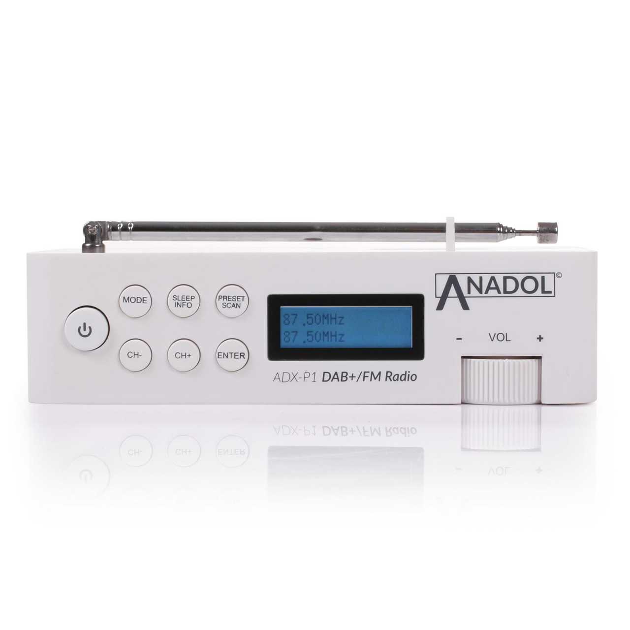 Anadol ADX-P1 FM-DAB+ Radio für digitale und analoge Sender tragbar mit Akku Weiss von Anadol