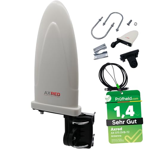 [Test SEHR GUT, Note 1.4 *] Anadol AXRED AX075 DVBT2 Antenne mit Verstärker 36dBi für außen, DVBT Antenne für Receiver Fernseher, DVB-T DVB-T2 Antennen, Zimmerantenne, Freenet TV von Anadol