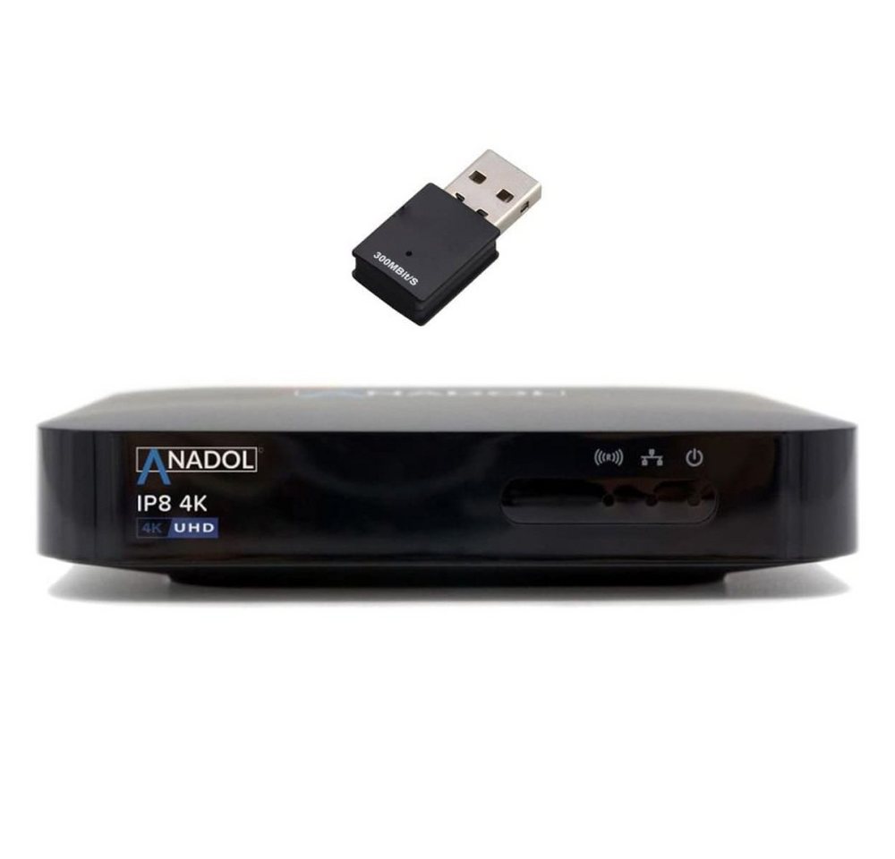 Anadol Streaming-Box IP8 4K UHD mit 300 MBit/s WLAN Stick von Anadol