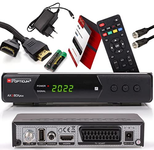 Opticum Sat Receiver SBOX Plus mit PVR Aufnahmefunktion & Timeshift - für Satelliten Satellite Satellit, TV, Digital, HD, HDMI, UNICABLE, SCART - Astra Hotbird vorsortiert + HDMI Kabel + Satkabel von Anadol