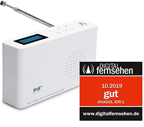 [ Test GUT *] Anadol 4in1 IDR-1 Radio - tragbares Internetradio - DAB DAB+ & FM fähig - Bluetooth Lautsprecher & WiFi - tragbare Musikbox mit integriertem Akku - Mini Radio mit Kopfhöreranschluss von Anadol