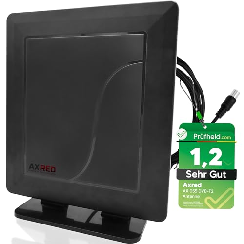 [Test SEHR GUT, Note 1.2 *] Anadol AXRED AX055 DVBT2 Antenne mit Verstärker 30dBi für innen, DVBT Antenne für Receiver Fernseher, DVB-T DVB-T2 Antennen, Zimmerantenne, Freenet TV von Anadol