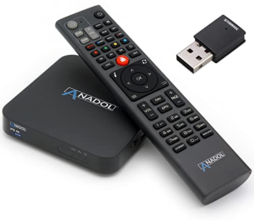 [Test SEHR GUT *] Anadol IP8 4K Smart TV Box mit 2 Software Möglichkeiten: Define OS & E2 Linux - Sat to IP Receiver, Mediathek, YouTube, Internet Radio, HD, HDMI + 300Mbit WiFi Stick von Anadol
