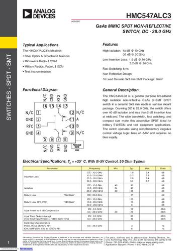 Analog Devices EV1HMC547ALC3 Entwicklungsboard 1St. von Analog Devices