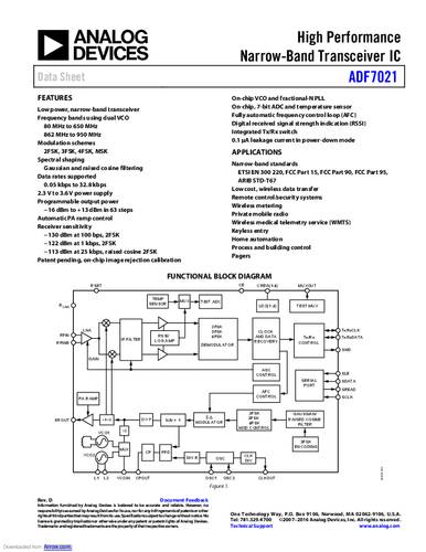 Analog Devices EVAL-ADF7021DBZ3 Entwicklungsboard 1St. von Analog Devices