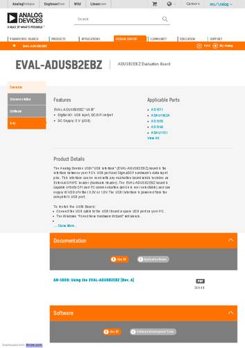 Analog Devices EVAL-ADUSB2EBZ Entwicklungsboard 1St. von Analog Devices