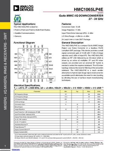 Analog Devices EVAL01-HMC1065LP4 Entwicklungsboard 1St. von Analog Devices