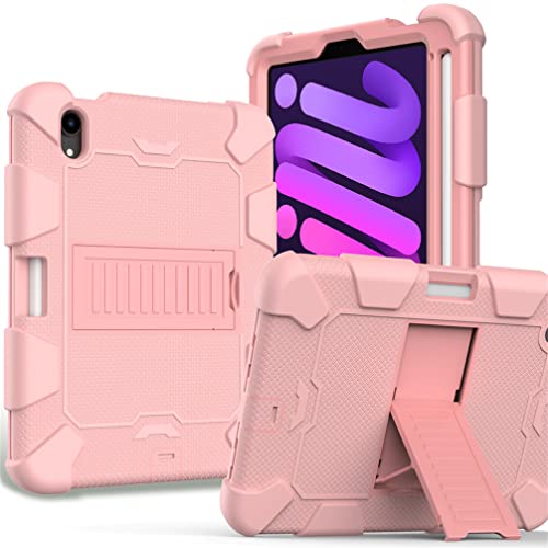 Schutzhülle für iPad Mini 6, mit Displayschutzfolie, Stifthalter und Ständer, sturzsicher, für iPad Mini 6. Generation, 21,6 cm, Rosa von Anatch