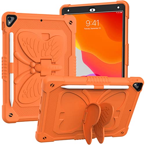 Stoßfeste Schutzhülle 10,2 Zoll mit Stifthalter-Abdeckung für iPad 9. / 8. / 7. Generation (2021/2020/2019) Schmetterlingsflügel Kickstand von Anatch