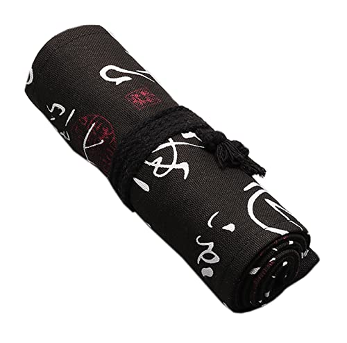 Anawakia Wrap Leinwand Stifterolle Bleistift Wrap Tragbar Stifterolle Bleistifthalter Reise Stiftehalter Buntstifte Federmäppchen Roll-up Mäppchen Tasche Organizer (Kalligraphie,72 Slots) von Anawakia