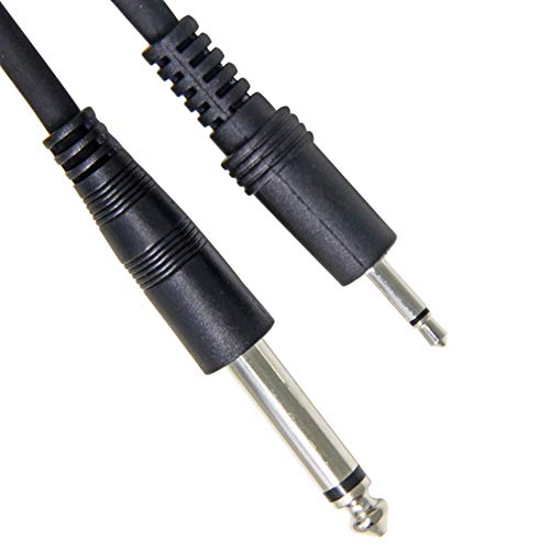 3,5mm auf 6,35mm Mono Aux Audio Kabel, 1M 6.35 Stecker zu 3.5 TS Stecker Mono Auxiliary Klinke Instrumentenkabel für Bassverstärker, Gitarre, Klavier, Kopfhörer, Lautsprecher und HiFi Anlage von Ancable