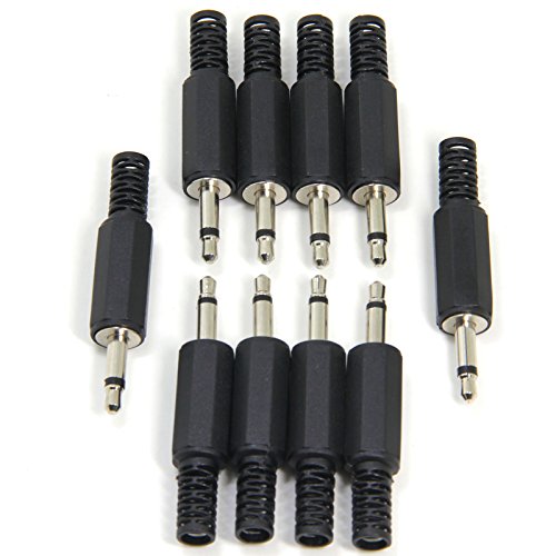 Ancable 10er-Stück TS Mono-Stecker 3,5mm Löten DIY-Audiokabel Stecker, Ersatz-Klinkenstecker für Kopfhörer und Headset von Ancable