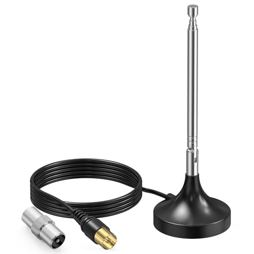 Ancable Antenne 75 Ohm FM/DAB+ Radio Zimmerantenne mit Magnetfuß, UKW Radioantenne Digitale Teleskopantenne für Stereo Radioempfang Tragbaren Radio-Tuner und HiFi-Receiver Ancable Antenne 75 Ohm FM/DAB+ Radio Zimmerantenne mit Magnetfuß, UKW Radioantenne Digitale Teleskopantenne für Stereo Radioempfang Tragbaren Radio-Tuner und HiFi-Receiver von Ancable