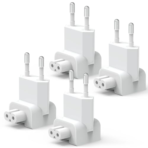 Ancable EU Stecker Adapter für Apple Netzteil, 4PCS Ladegeräte Power Adapter Kompatibel mit iPad, iPhone, MacBook - Ersatznetzteilstecker mit Kurzschlussschutz von Ancable