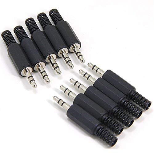 Ersatz 10er-Stück TRS-Stecker 3-poliger 3,5 mm Löttyp DIY-Audiokabelanschluss für Kopfhörer und Headset von Ancable