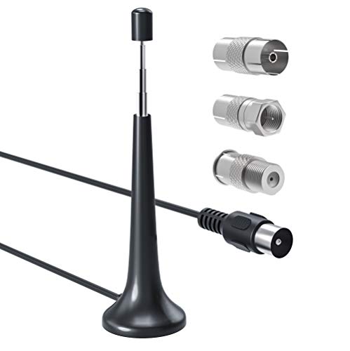 FM UKW Radio Antenne Koaxial Stecker Stabantenne mit Magnetfuß, Ancable Digitale Radio Antenne für Stereo-Empfänger, AV-Empfänger, Stereo-Verstärker, Heimkino-System, HiFi-Receiver von Ancable