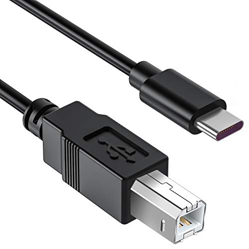 USB C auf USB B Midi-Kabel 1m Schwarz, Typ C auf USB Midi Schnittstellenkabel, Kompatibel mit Samsung, Huawei Laptop, MacBook zum Anschluss mit Midi Controller, Midi Tastatur, Audio Interface Aufnahme von Ancable