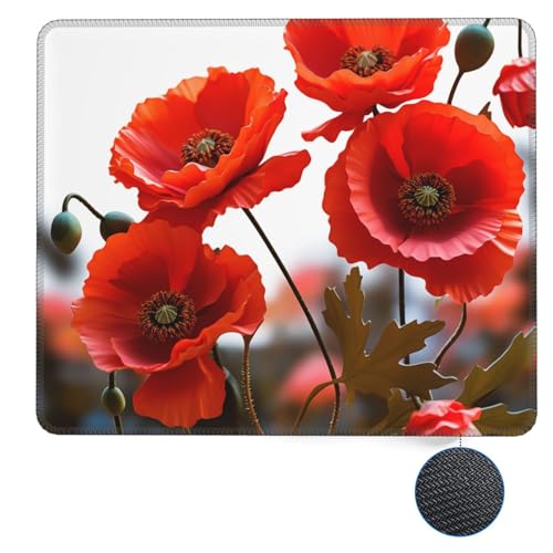 Anceky Quadratisches Mauspad mit Mohnblumen, leuchtenden Blütenblättern, rutschfeste Gummiunterseite, 20,1 x 24,1 cm, für kabellose Maus, Laptop, Büro, Schreibtischzubehör Anceky Quadratisches Mauspad mit Mohnblumen, leuchtenden Blütenblättern, rutschfeste Gummiunterseite, 20,1 x 24,1 cm, für kabellose Maus, Laptop, Büro, Schreibtischzubehör von Anceky