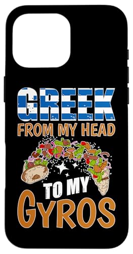 Griechische Mythologie: Griechisch von meinem Kopf zu meinem Gyros Hülle für iPhone 16 Pro Max Griechische Mythologie: Griechisch von meinem Kopf zu meinem Gyros Hülle für iPhone 16 Pro Max von Ancient Greece And Greek Gods Designs