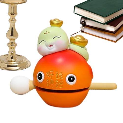 Ancsttu Fischpercussionsinstrument, Fischmusikinstrument,Traditionelle Zen -Drum | Netter Fisch Mokugyo Instrument Neujahrsschlange Tempelblöcke Percussion Toys für die Schreibtischdekoration von Ancsttu