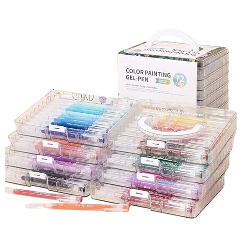 Ancsttu Gelstifte Set, Gelschreiber Mit Farbtinte Und Aufbewahrungsbox Multicolor Gel Stift, Gel Tintenstifte Set Für Kinder Zeichnen Kritzeln Journaling Kunst von Ancsttu