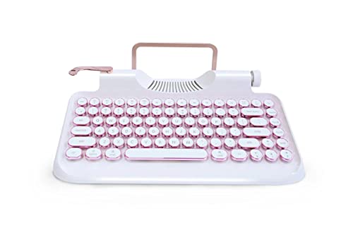KnewKey Tastatur im Schreibmaschinen-Stil, mechanisch, kabelgebunden, kabellos, mit Tablet-Ständer, Bluetooth-Verbindung von Andana