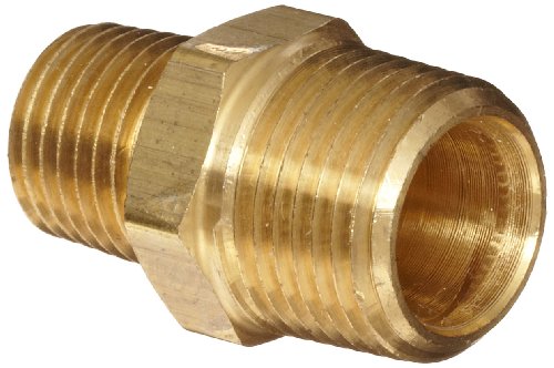 Anderson Metals - 56123-0806 Brass Pipe Fitting, Reducing Hex Nipple, 1/2" Male Pipe x 3/8" Male Pipe von Anderson Metals