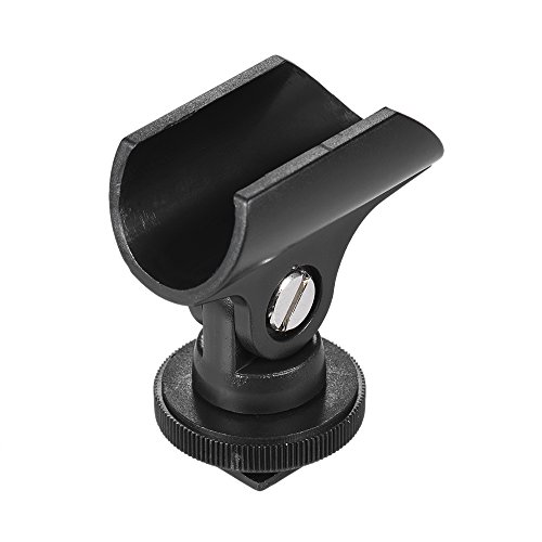 Andoer 19mm Kunststoff Mikrofonklammer mit Zubehrschuh & 1/4"Schraubenloch für DSLR-Kamera von Andoer