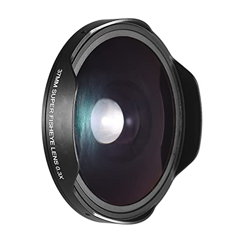 Andoer 37MM 0.3X Ultra-Weitwinkel-Fisheye-Objektiv mit Gegenlichtblende für Camcorder von Andoer