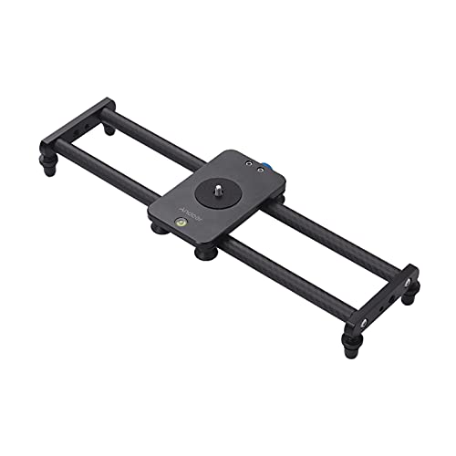 Andoer 40cm / 15inch Kohlefaserkamera Track Slider Video Stabilisator Schiene mit Mini-Kugelkopf-Telefonklemme für DSLR-Kamera Camcorder DV Film Fotografie Zubehör Belastbarkeit 5kg von Andoer