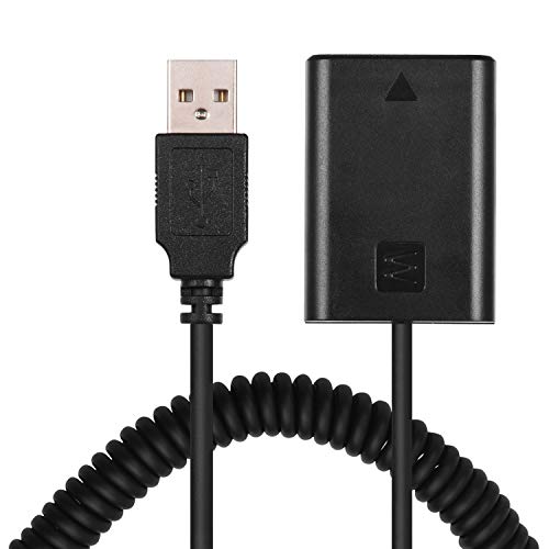 Andoer 5 V USB NP-FW50 Dummy-Akku Adapter mit flexiblem Federkabel Kompatibel mit Sony A7 A7II A7R A7S A7RII A7SII A6000 A5000 A3000 NEX5 NEX3 ILDC-Kamera von Andoer