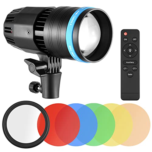 Andoer 50 W LED-Videoleuchte, COB, Dauerlicht, 5500 K, dimmbar, CRI90+, eingebaute Vergrößerungslinse mit Fernbedienung, 5 Farbfilter für Portrait, Hochzeit, Fotografie von Modeprodukten Andoer 50 W LED-Videoleuchte, COB, Dauerlicht, 5500 K, dimmbar, CRI90+, eingebaute Vergrößerungslinse mit Fernbedienung, 5 Farbfilter für Portrait, Hochzeit, Fotografie von Modeprodukten von Andoer