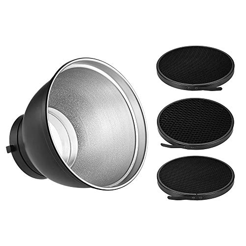 Andoer 7" Standard Reflektor Diffusor Lampe Schirm Dish mit 20 ° 40 ° 60 ° Wabengitter für Bowens Mount Grid Softbox Wabe Studio Strobe Blitzlicht Speedlite von Andoer