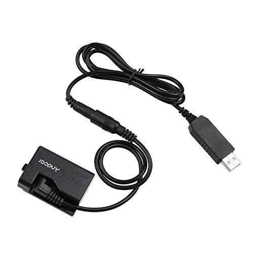 Andoer ACK-E10 5-V-USB-Dummy-Batterie-DC-Koppleradapter (Ersatz für LP-E10) Kompatibel mit Canon EOS Rebel T3 / T5 / T6 / T7 / T100 / Kuss X50 / Kuss X70 / 1100D / 1200D / 1300D / 2000D / 4000D von Andoer