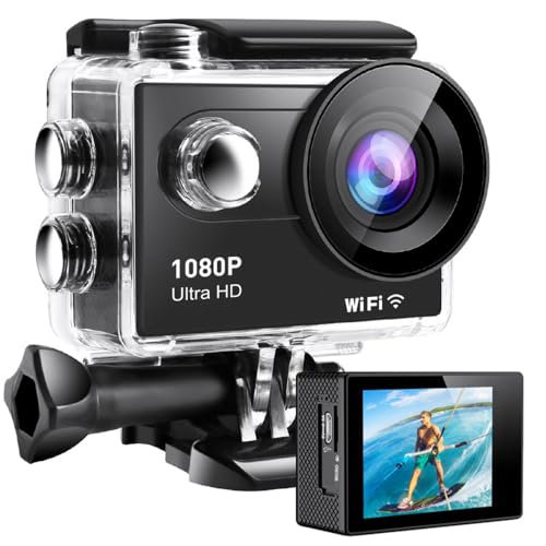 Andoer Action Cam, 1080P 12MP Unterwasserkamera 30M wasserdichte, 120° Weitwinkel Verwacklungsfrei Helmkamera mit Wasserdichten Gehäuseadaptern Andoer Action Cam, 1080P 12MP Unterwasserkamera 30M wasserdichte, 120° Weitwinkel Verwacklungsfrei Helmkamera mit Wasserdichten Gehäuseadaptern von Andoer