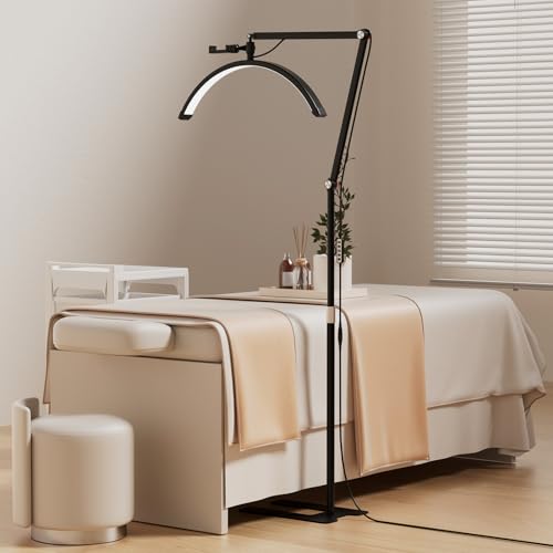 Andoer Halbmond Wimpern Lampe, LED-Videoleuchte 3200K-5600K dimmbar Wimpern-Bodenlampe mit Lichtständer, Telefonhalter, Fernbedienung für Make-up, Wimpernverlängerungen, Fotografie Andoer Halbmond Wimpern Lampe, LED-Videoleuchte 3200K-5600K dimmbar Wimpern-Bodenlampe mit Lichtständer, Telefonhalter, Fernbedienung für Make-up, Wimpernverlängerungen, Fotografie von Andoer