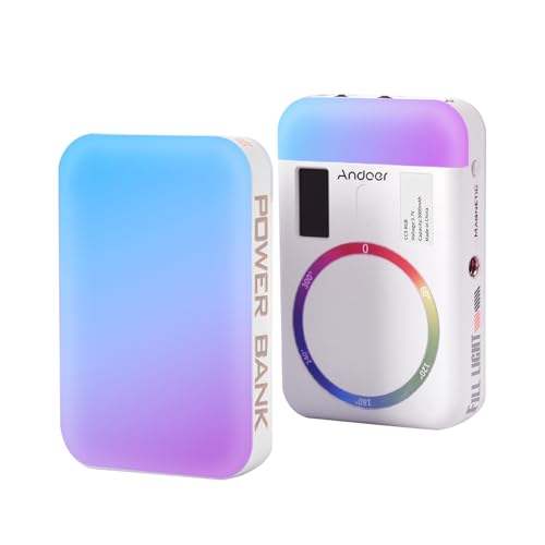 Andoer CC5 RGB Videolicht, LED Videoleuchte 2500K–9000K doppelseitiges Fotolicht dimmbares Fülllicht für Kameratelefone, 26 Szeneneffekte, eingebauter Akku mit Kaltschuhadapter Andoer CC5 RGB Videolicht, LED Videoleuchte 2500K–9000K doppelseitiges Fotolicht dimmbares Fülllicht für Kameratelefone, 26 Szeneneffekte, eingebauter Akku mit Kaltschuhadapter von Andoer