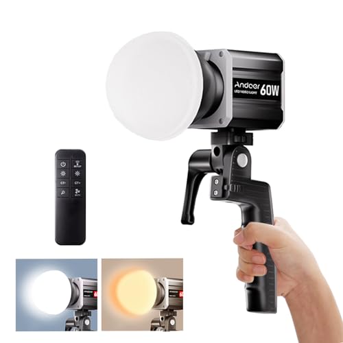 Andoer COB Video Licht 60W Tragbares LED Fotografie 2800K-6800K Dimmbarer LCD Bildschirm 9 FX Spezialeffekte Lüftersteuerung mit Reflektor Griff & Fernbedienung für Live Streaming Home Studio Andoer COB Video Licht 60W Tragbares LED Fotografie 2800K-6800K Dimmbarer LCD Bildschirm 9 FX Spezialeffekte Lüftersteuerung mit Reflektor Griff & Fernbedienung für Live Streaming Home Studio von Andoer