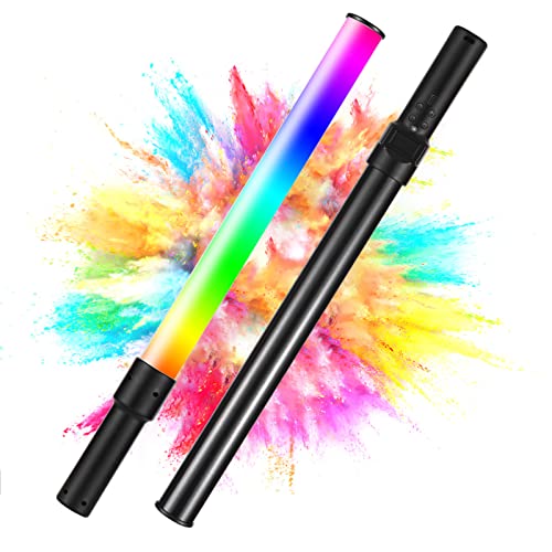 Andoer D2 RGB Tube Light, RGB Handheld Videoleuchte 2500K/5500K/8500K Dimmbar 7 Bunte Lichteffekte Eingebauter Akku für Vlog Live Streaming Produktporträtfotografie von Andoer